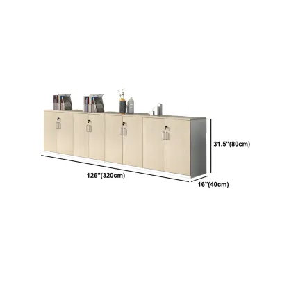 Glam Large Wooden Filing Cabinet with Lock for Office Storage Image - 29