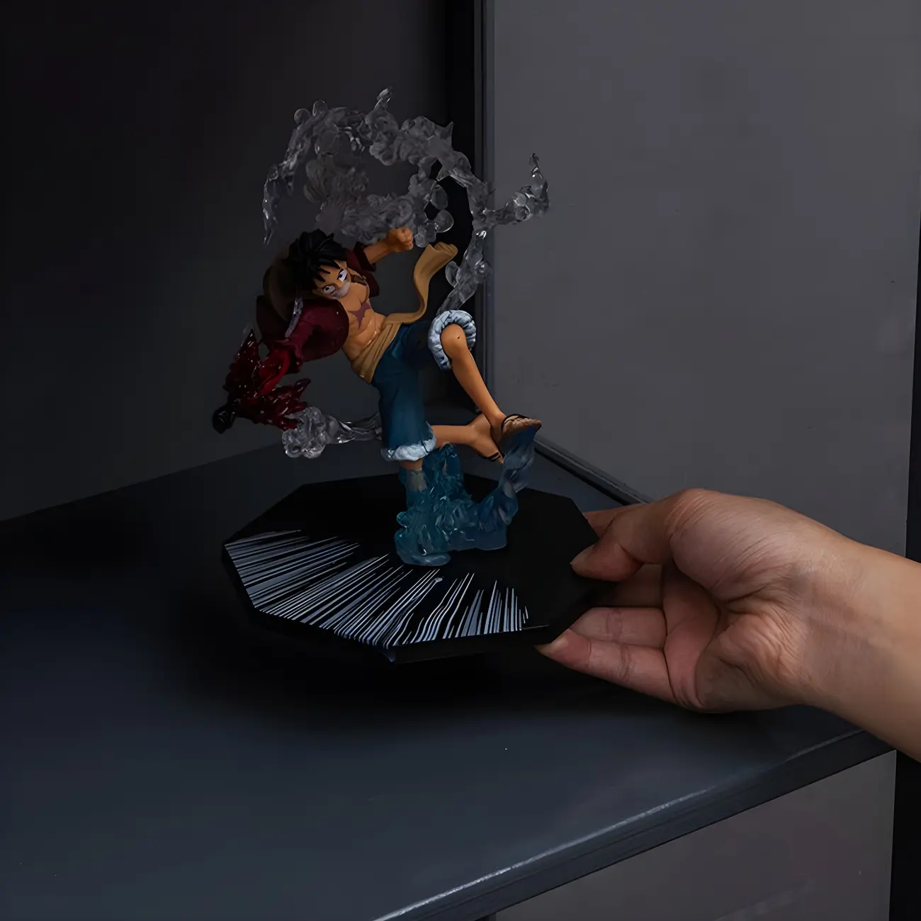 Grey Bamboo Shelf Display Cabinet Acrylic Door Image - 14 | homeyfad