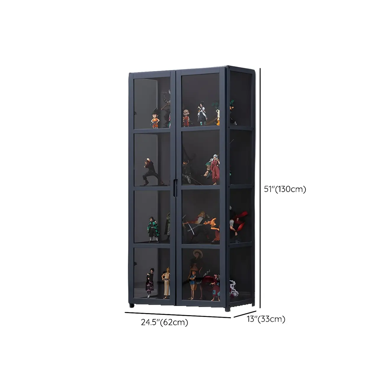 Grey Bamboo Shelf Display Cabinet Acrylic Door Image - 23 | homeyfad