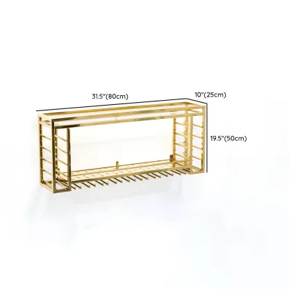 Luxury Metal Gold Wall-Mounted Open Wine Rack #size
