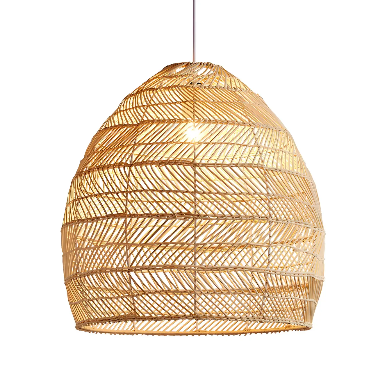 Bohemian Beige Rattan Pendant Light for Kitchen Island Image - 3 | homeyfad
