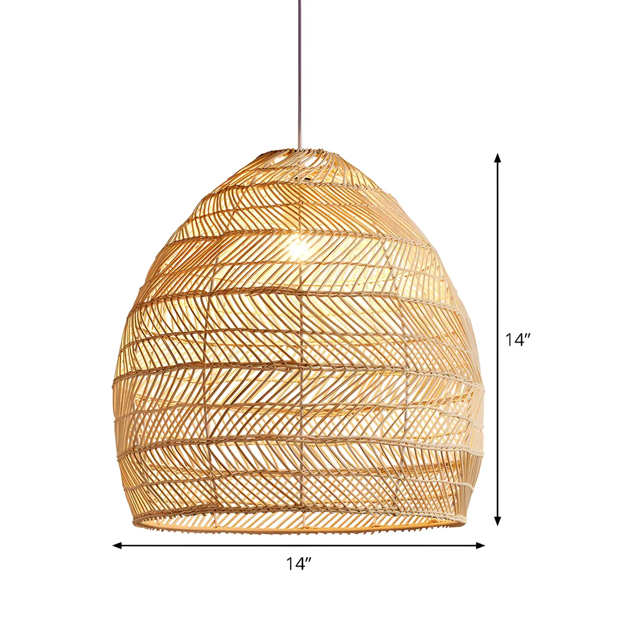 Bohemian Beige Rattan Pendant Light for Kitchen Island Image - 5 | homeyfad