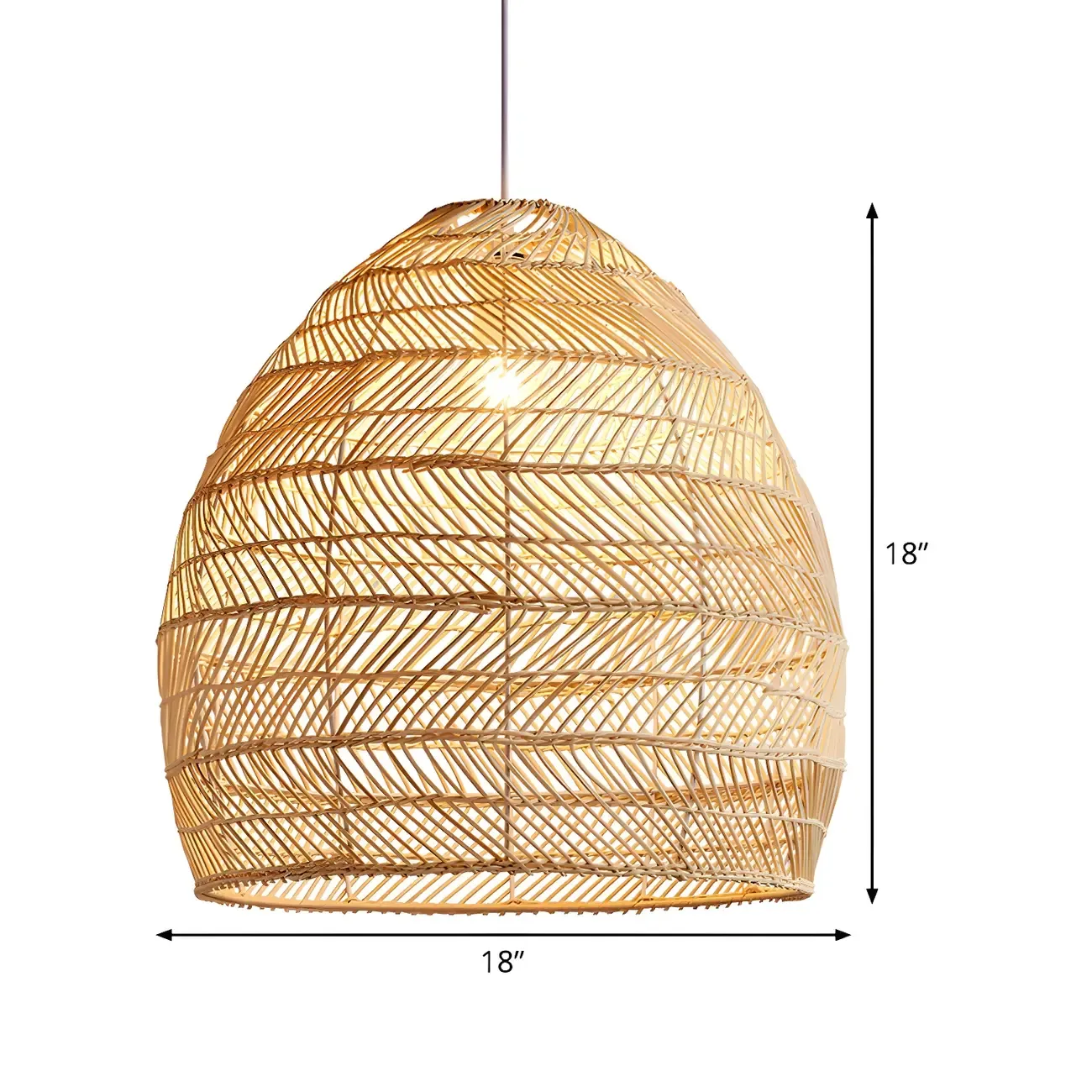 Bohemian Beige Rattan Pendant Light for Kitchen Island Image - 6
