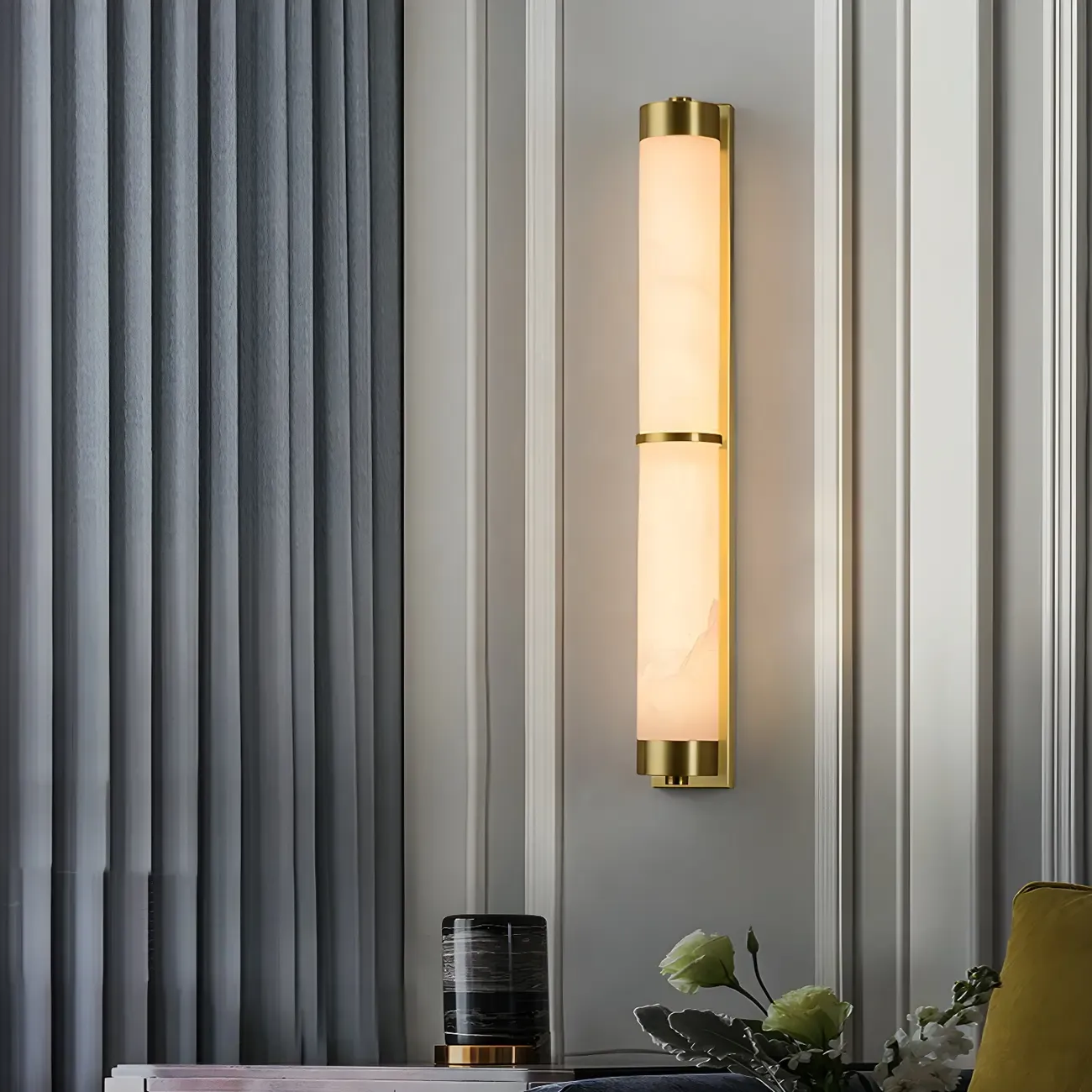 Modern Gold Metal Wall Light for Living Room Decor Image - 1