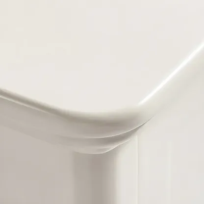 French 2-Layer White Wood Bedroom Nightstand Image - 11