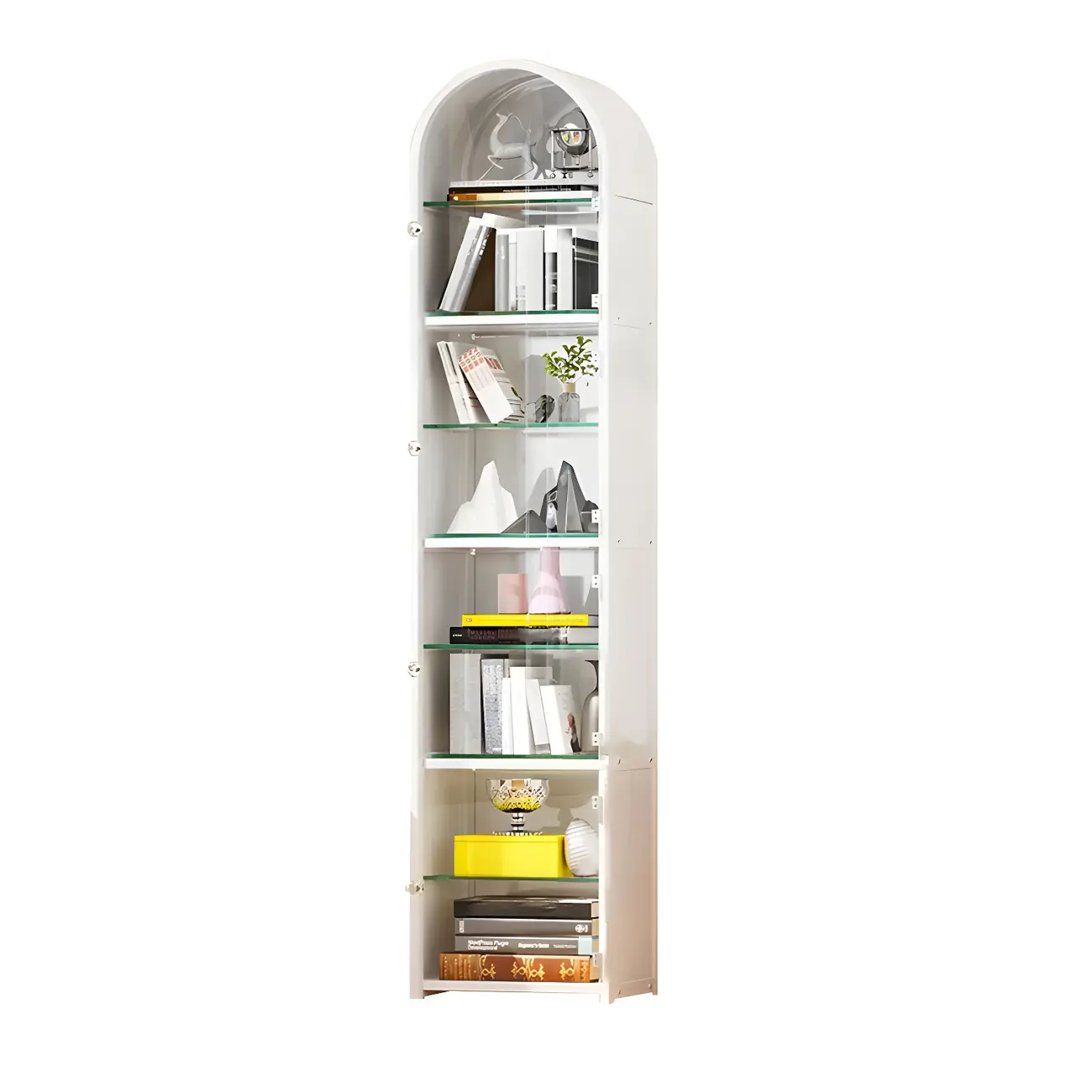 Stylish Steel Arch Display Cabinet with LED for Living Room Image - 13 | homeyfad
