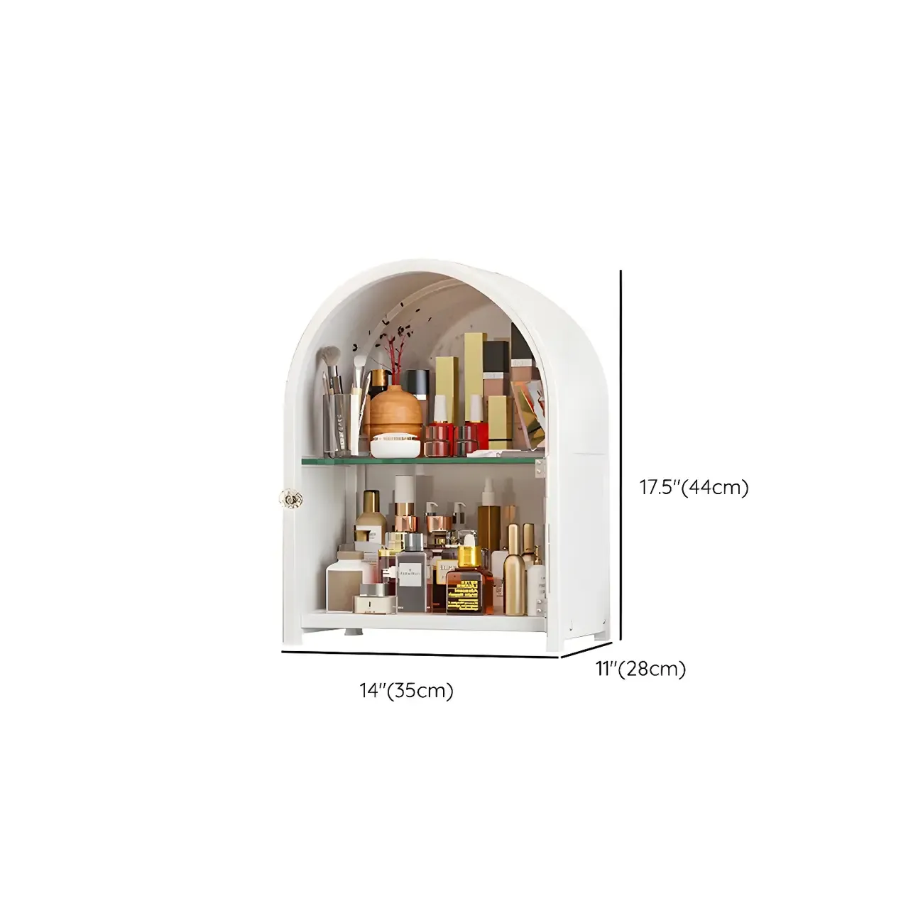 Stylish Steel Arch Display Cabinet with LED for Living Room #size