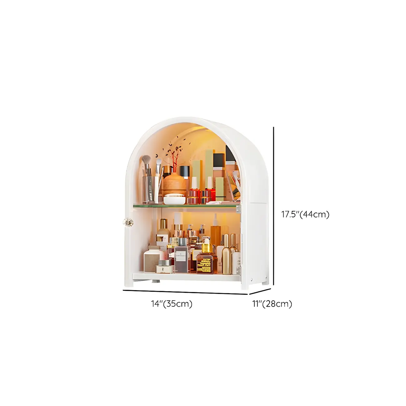 Stylish Steel Arch Display Cabinet with LED for Living Room Image - 15 | homeyfad