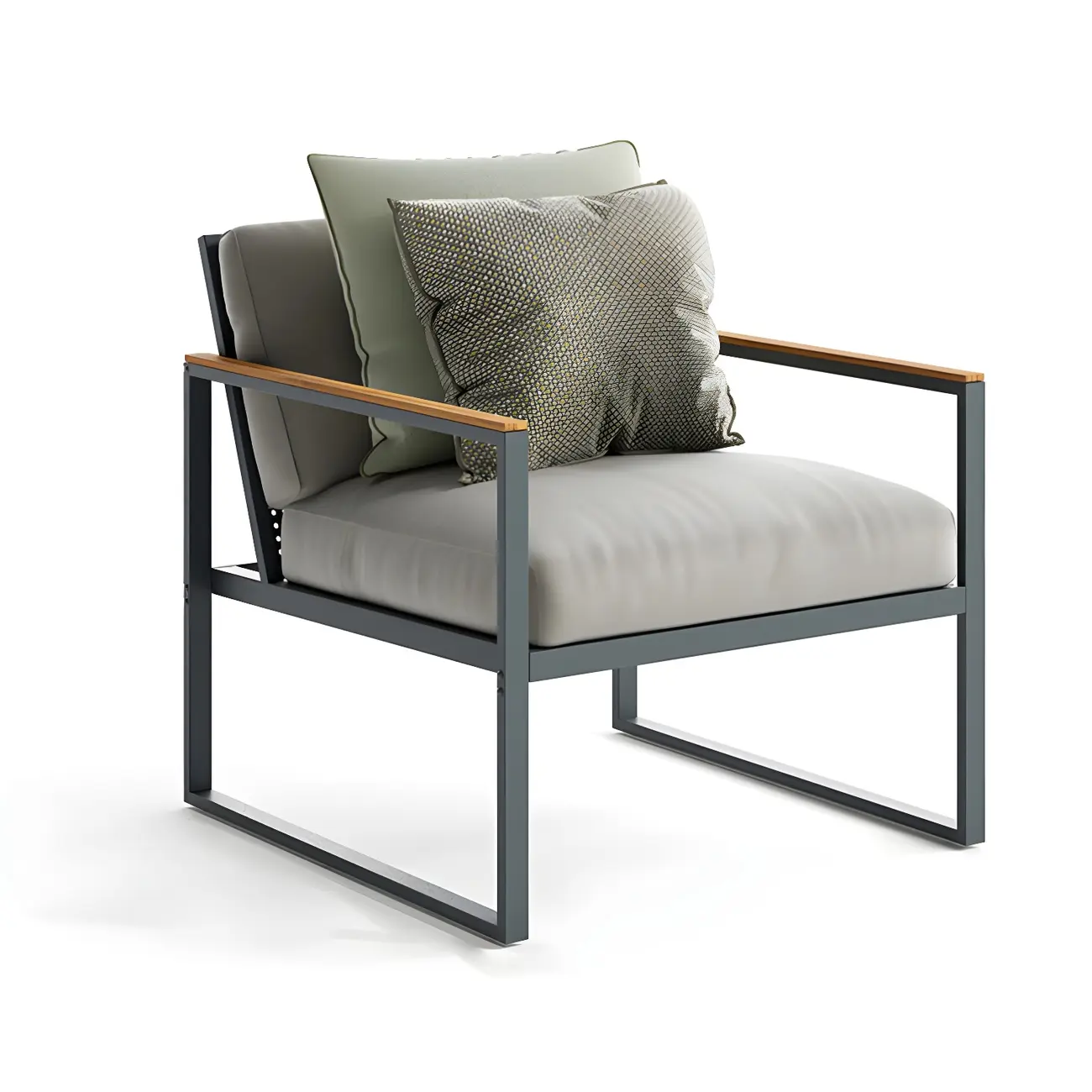 Modern Metal Patio Sofa Set with Water-Resistant Cushions Image - 2 | homeyfad