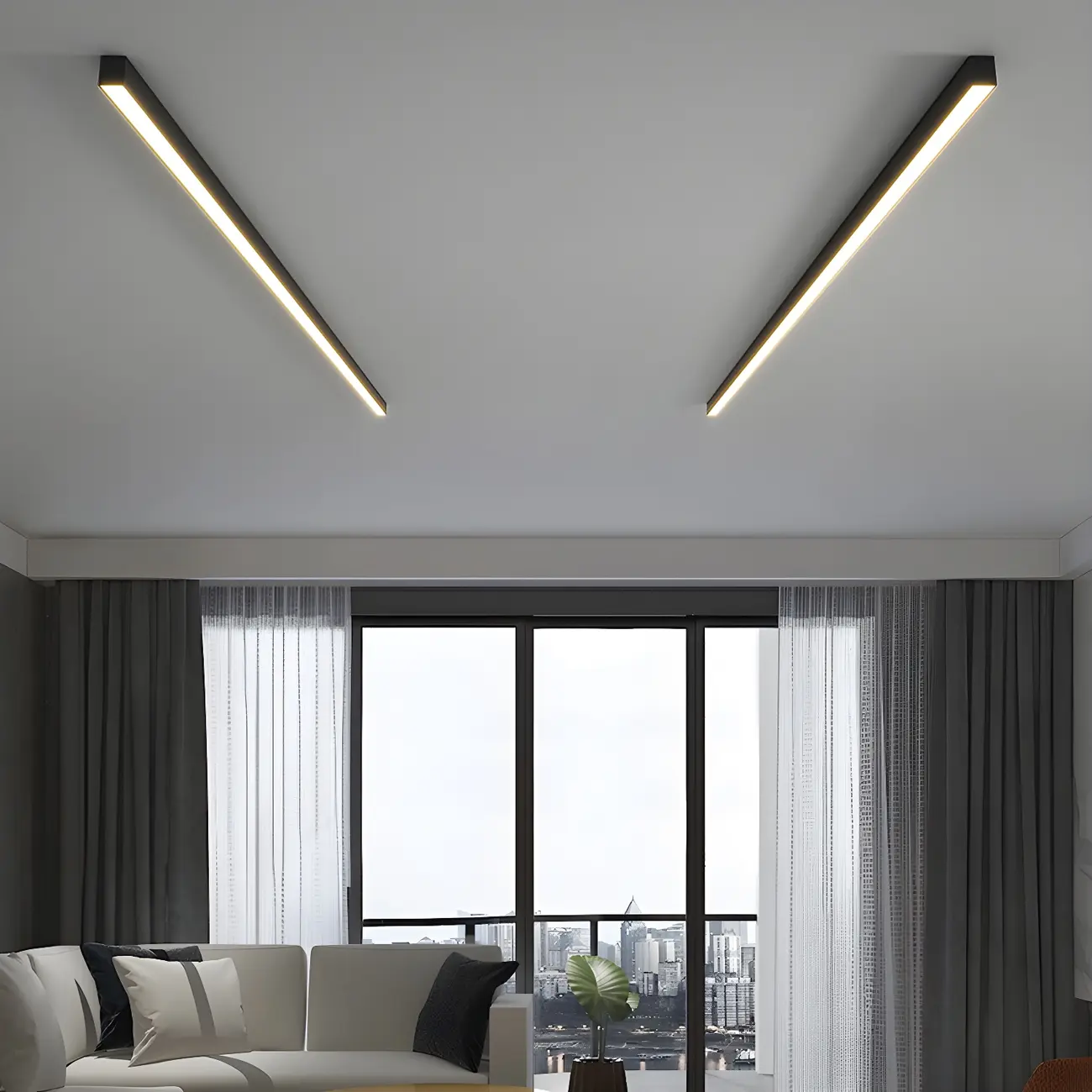 Modern Flush Mount LED Ceiling Light for Living Room Image - 1 | homeyfad