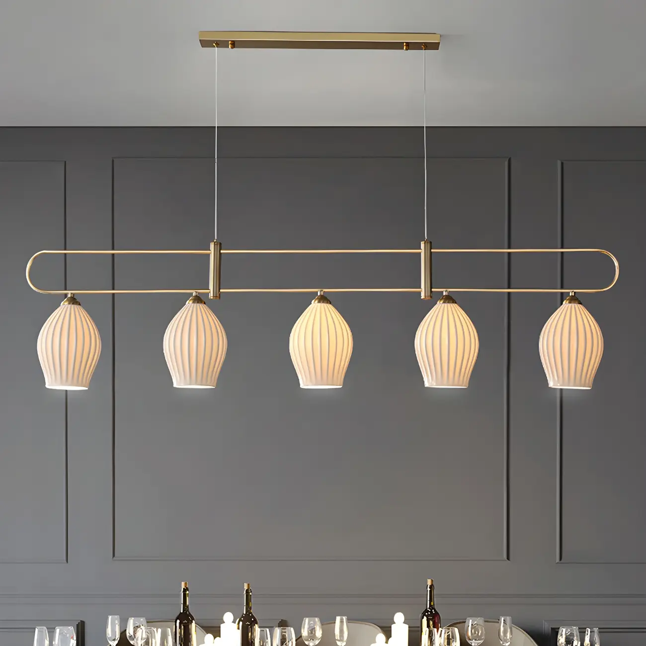 Simple Modern Ceramic Multi-Light Island Pendant Light Image - 1 | homeyfad