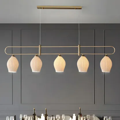 Simple Modern Ceramic Multi-Light Island Pendant Light Image - 1