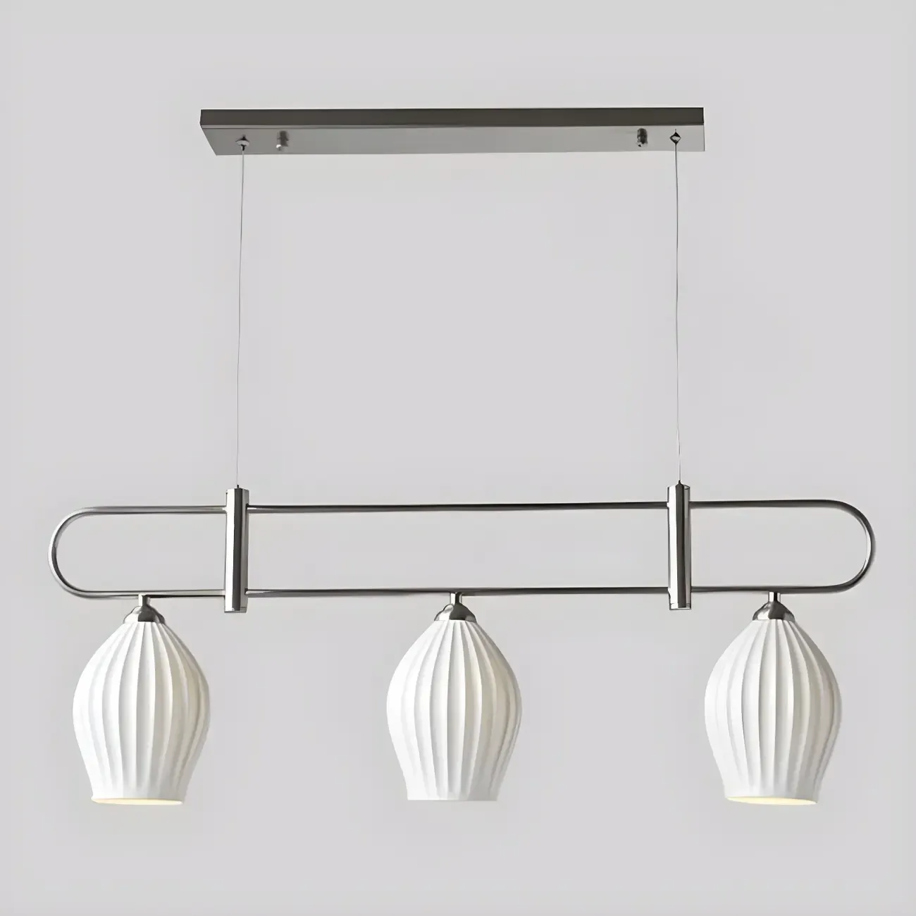 Simple Modern Ceramic Multi-Light Island Pendant Light Image - 3