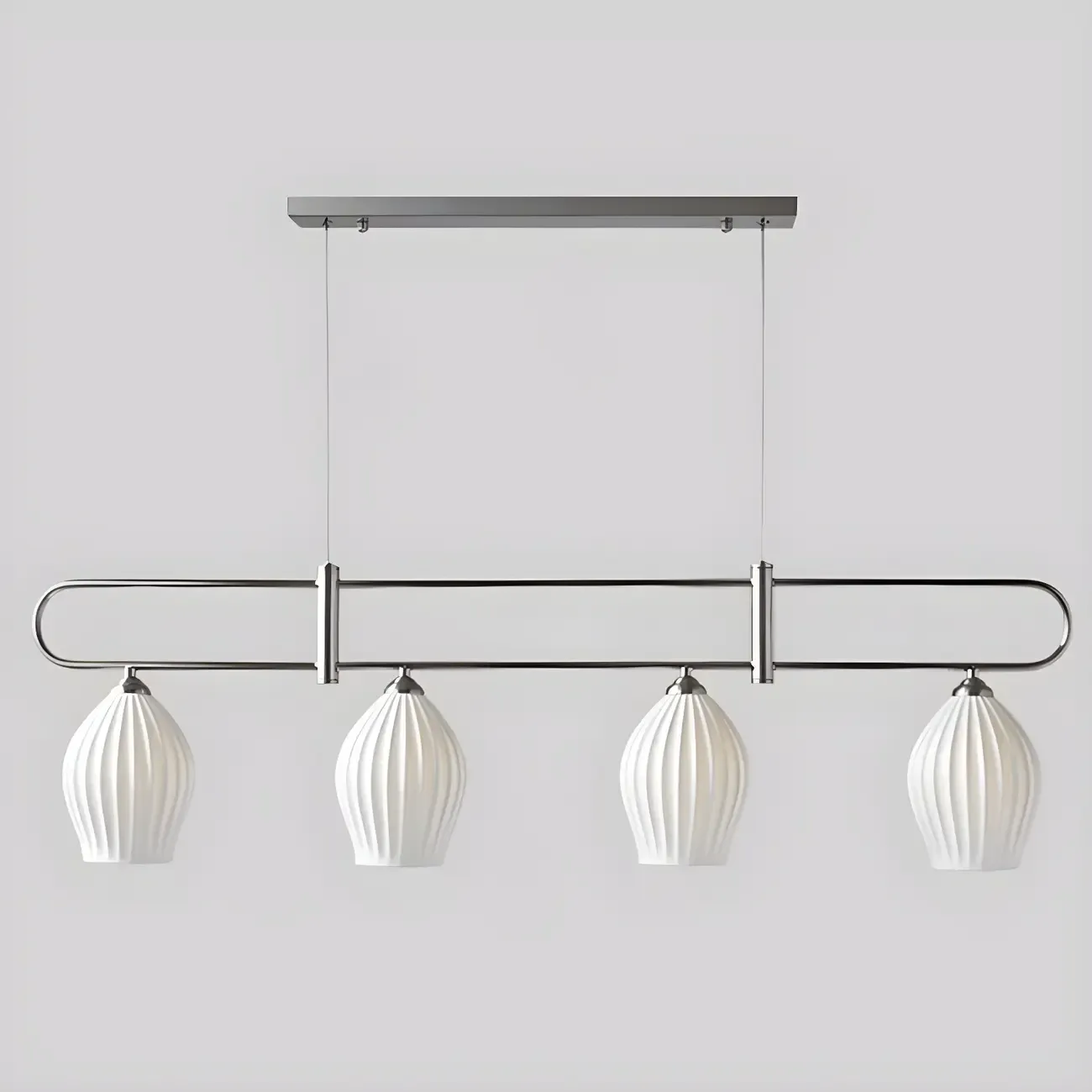 Simple Modern Ceramic Multi-Light Island Pendant Light Image - 4