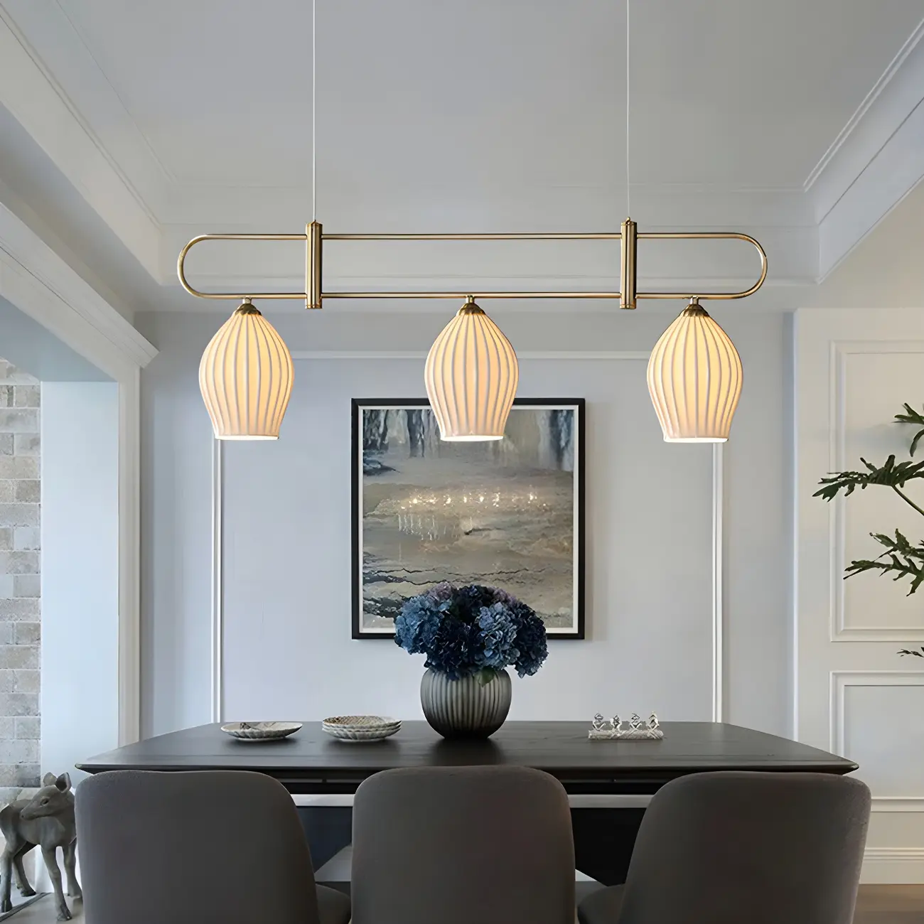 Simple Modern Ceramic Multi-Light Island Pendant Light Image - 5 | homeyfad