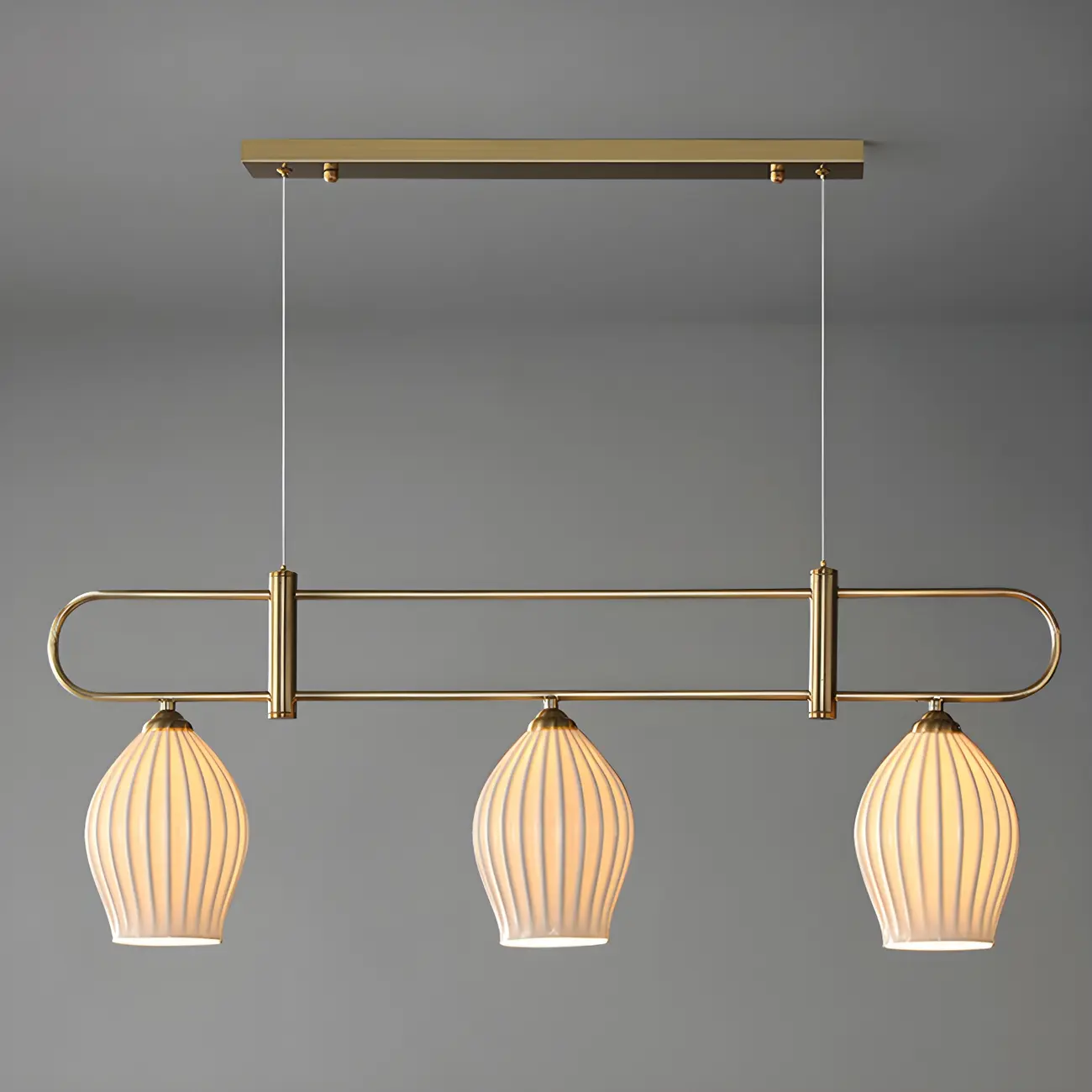 Simple Modern Ceramic Multi-Light Island Pendant Light Image - 7 | homeyfad