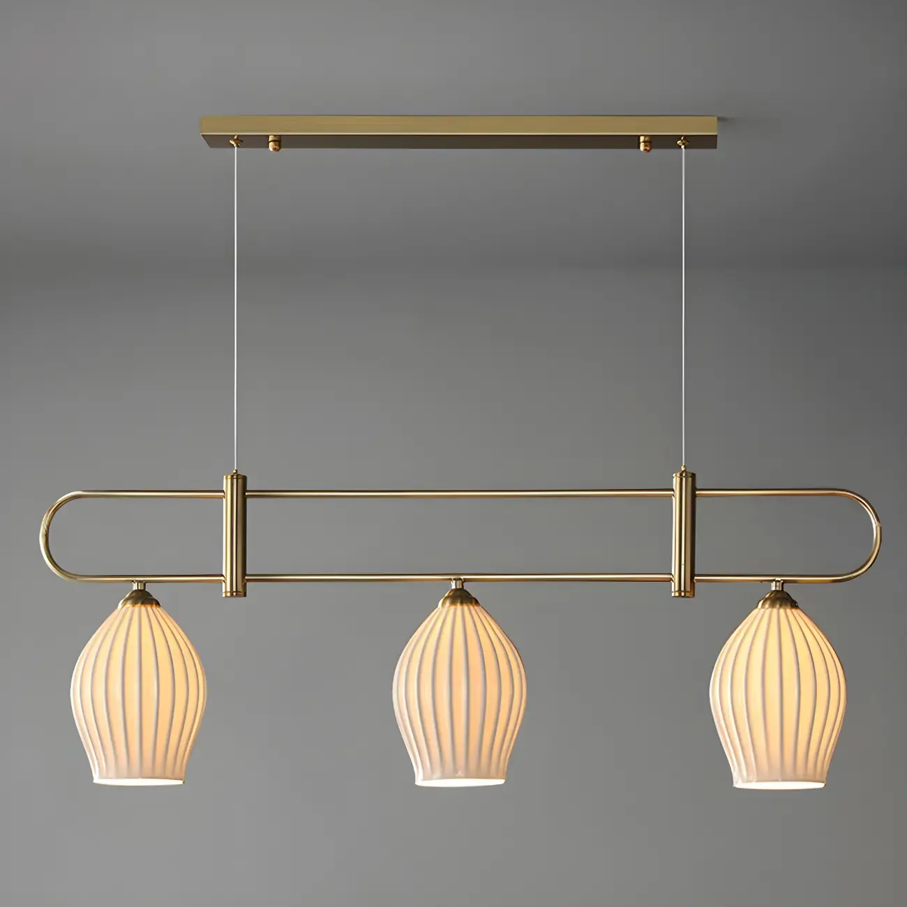 Simple Modern Ceramic Multi-Light Island Pendant Light Image - 7