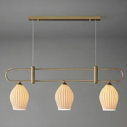 Simple Modern Ceramic Multi-Light Island Pendant Light Image - 7