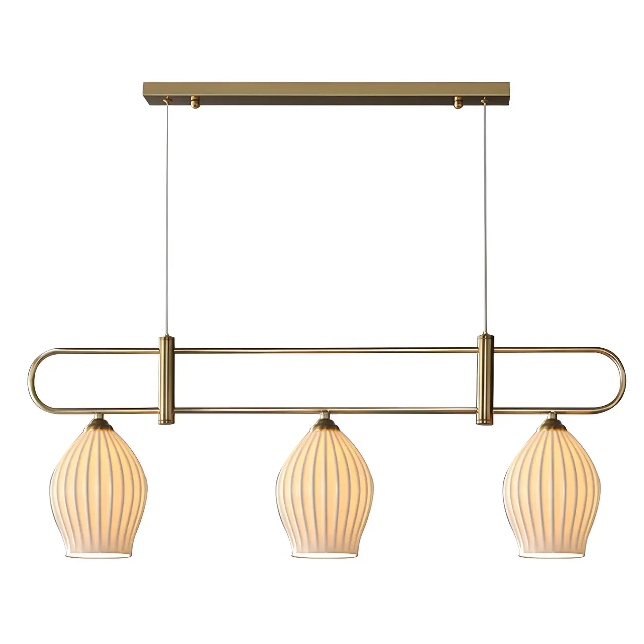 Simple Modern Ceramic Multi-Light Island Pendant Light Image - 9