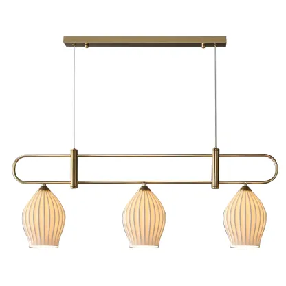 Simple Modern Ceramic Multi-Light Island Pendant Light Image - 9