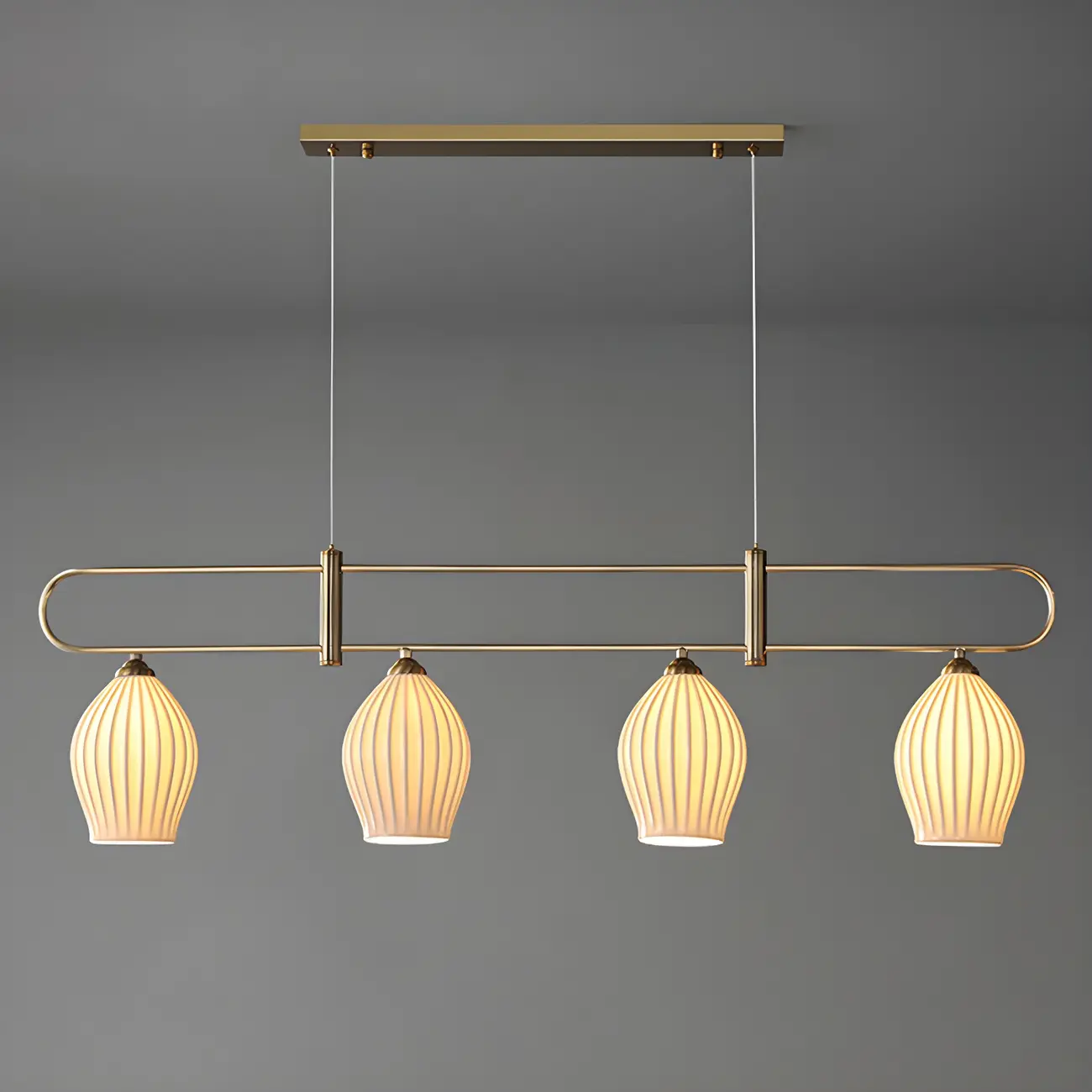 Simple Modern Ceramic Multi-Light Island Pendant Light Image - 10 | homeyfad