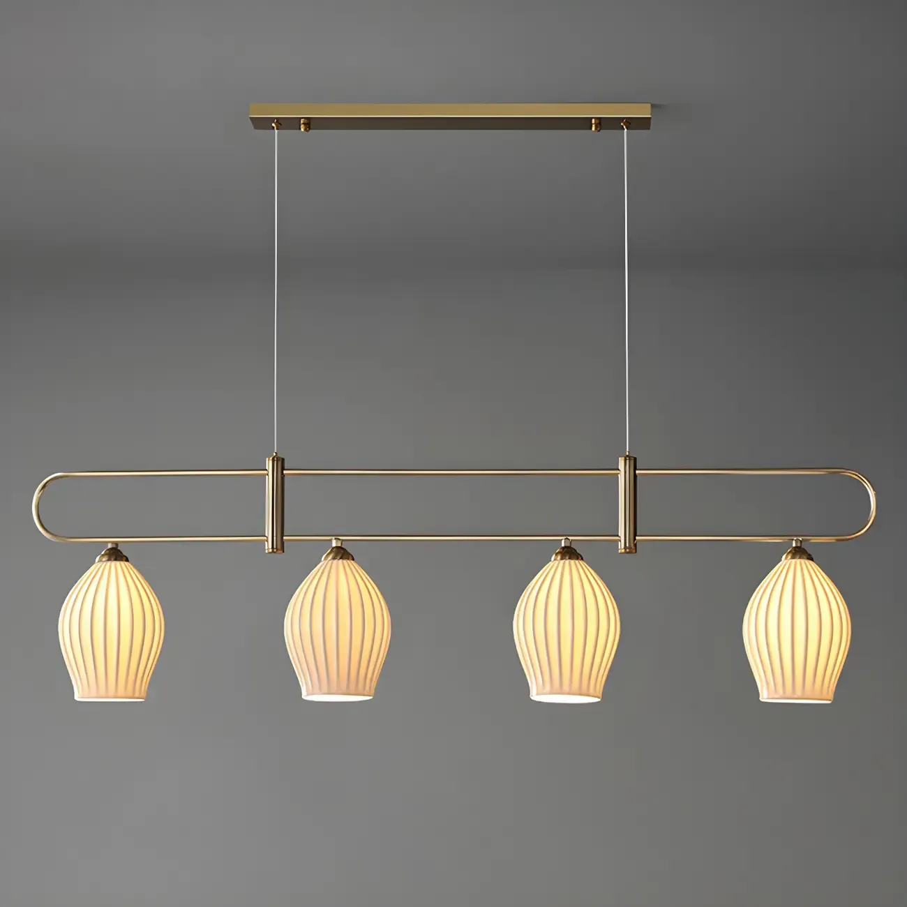 Simple Modern Ceramic Multi-Light Island Pendant Light Image - 10