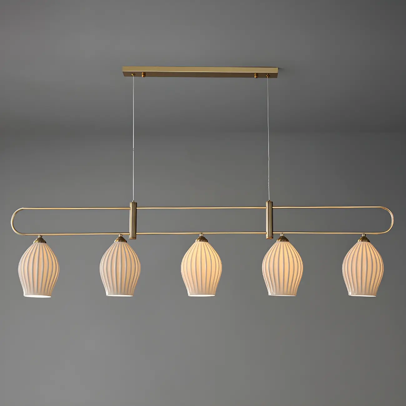 Simple Modern Ceramic Multi-Light Island Pendant Light Image - 11 | homeyfad