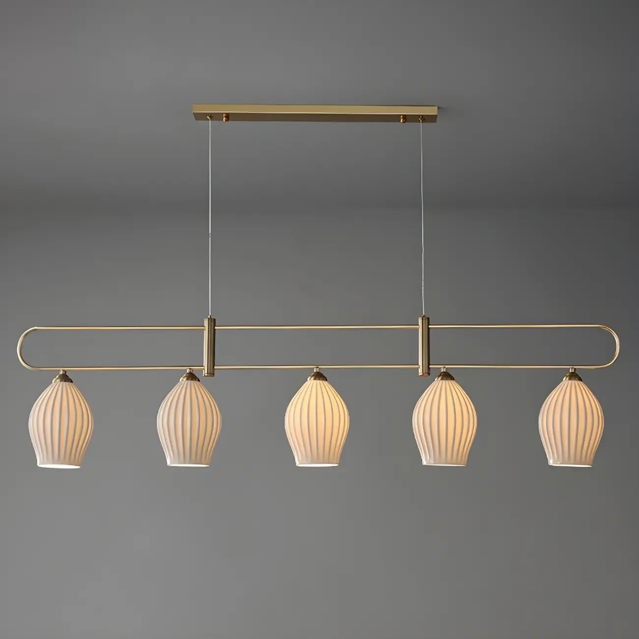 Simple Modern Ceramic Multi-Light Island Pendant Light Image - 11