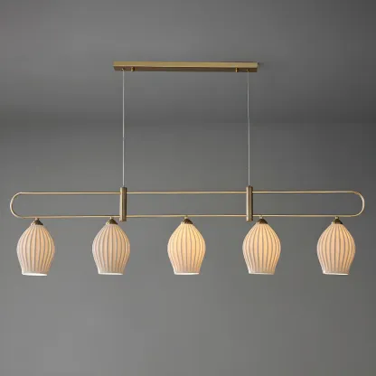 Simple Modern Ceramic Multi-Light Island Pendant Light Image - 11