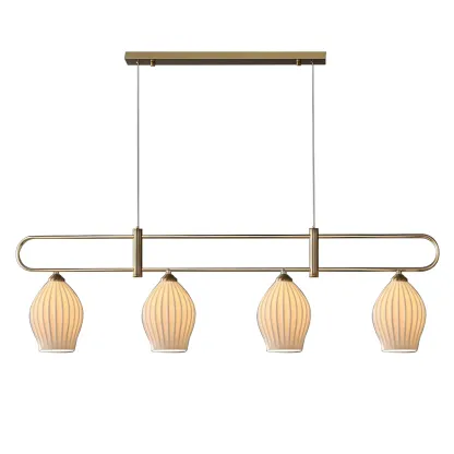 Simple Modern Ceramic Multi-Light Island Pendant Light Image - 12