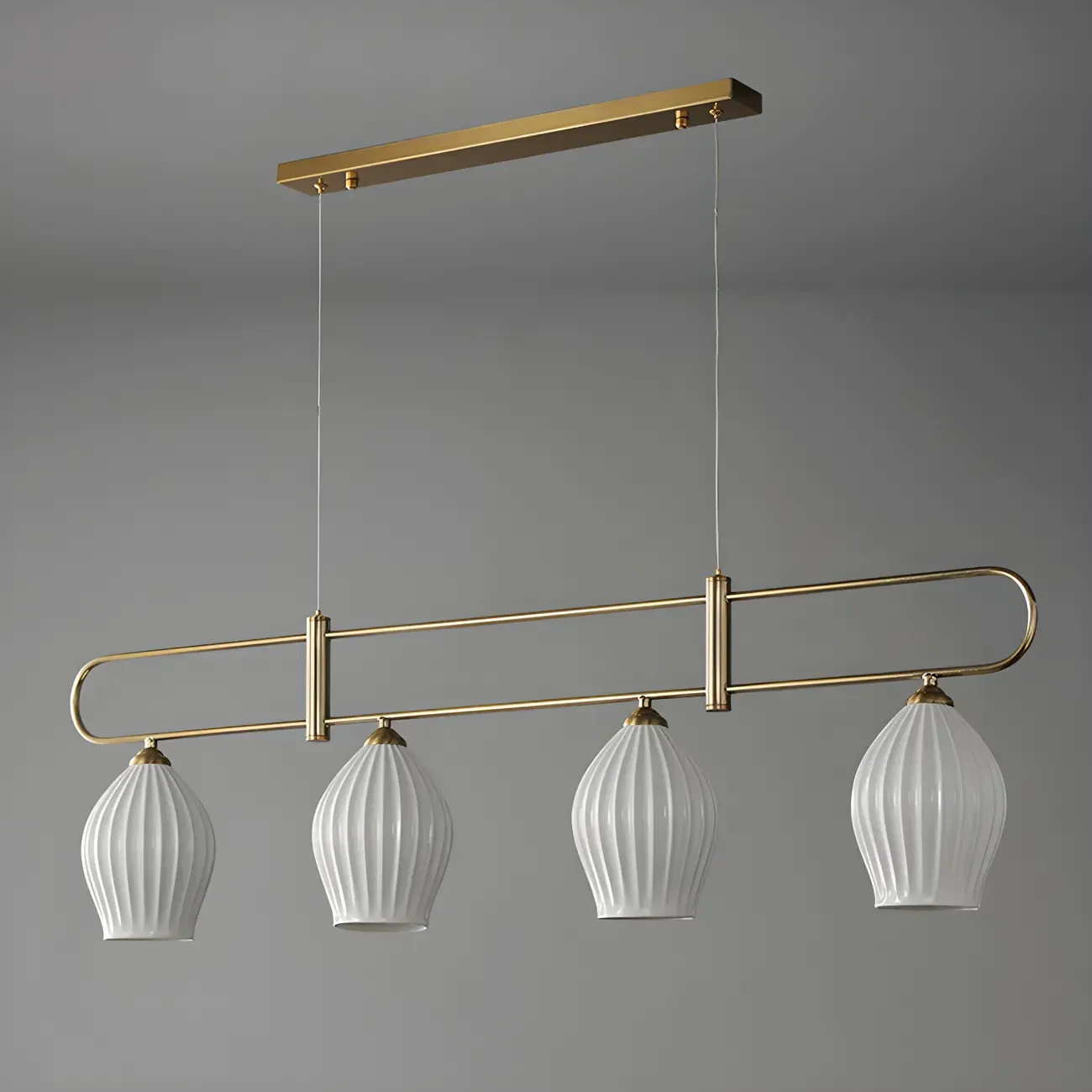 Simple Modern Ceramic Multi-Light Island Pendant Light Image - 13