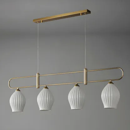 Simple Modern Ceramic Multi-Light Island Pendant Light Image - 13