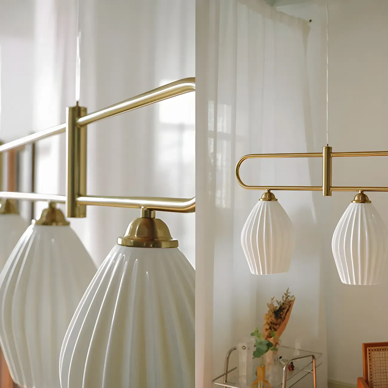 Simple Modern Ceramic Multi-Light Island Pendant Light Image - 15