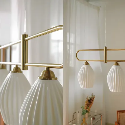 Simple Modern Ceramic Multi-Light Island Pendant Light Image - 15