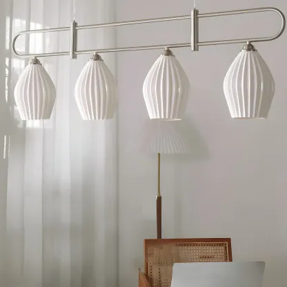 Simple Modern Ceramic Multi-Light Island Pendant Light Image - 16