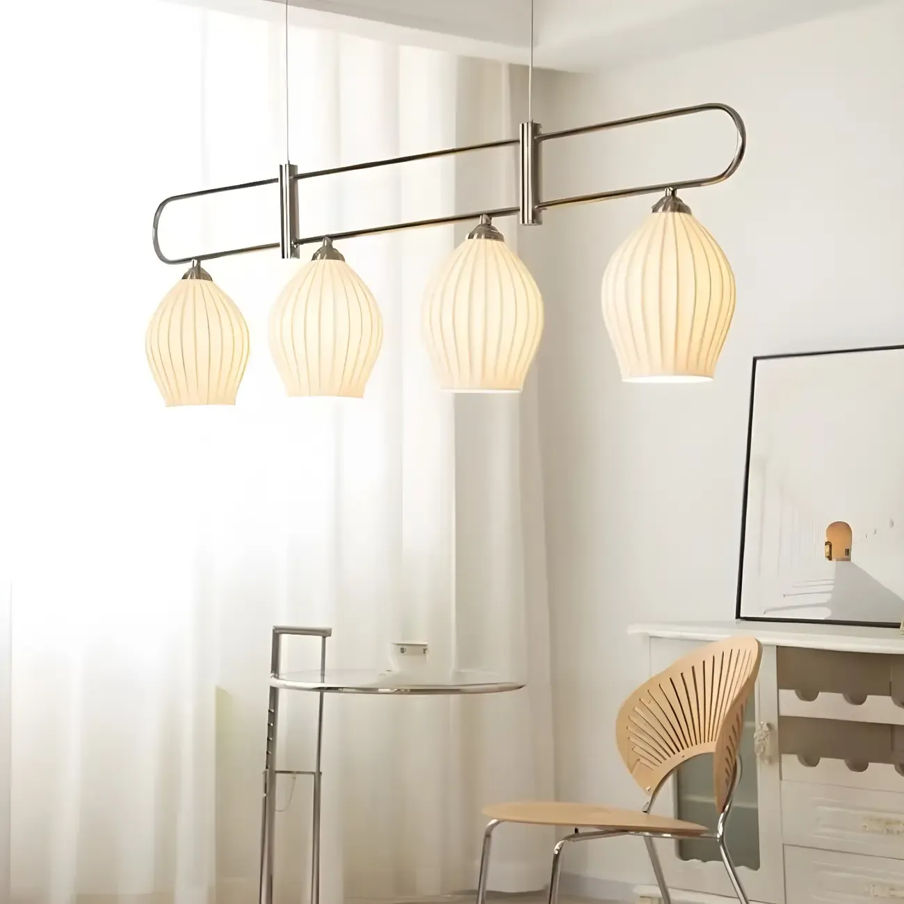 Simple Modern Ceramic Multi-Light Island Pendant Light Image - 19