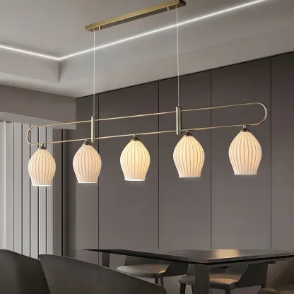 Simple Modern Ceramic Multi-Light Island Pendant Light Image - 20