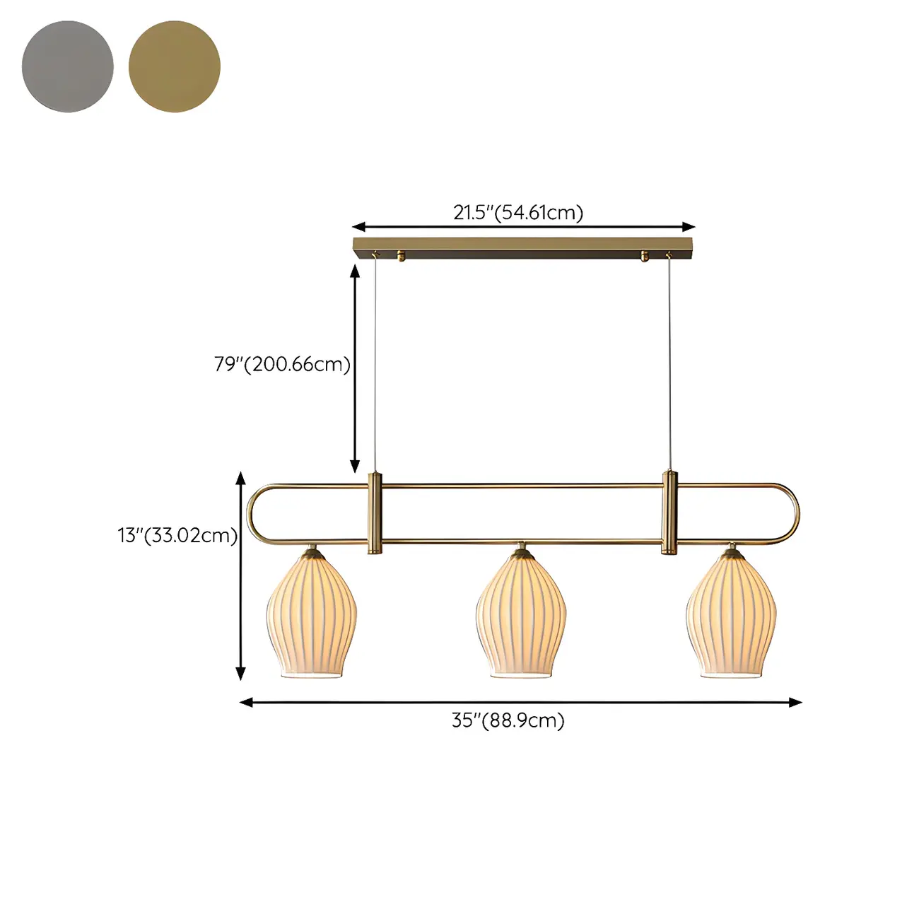 Simple Modern Ceramic Multi-Light Island Pendant Light #size | homeyfad