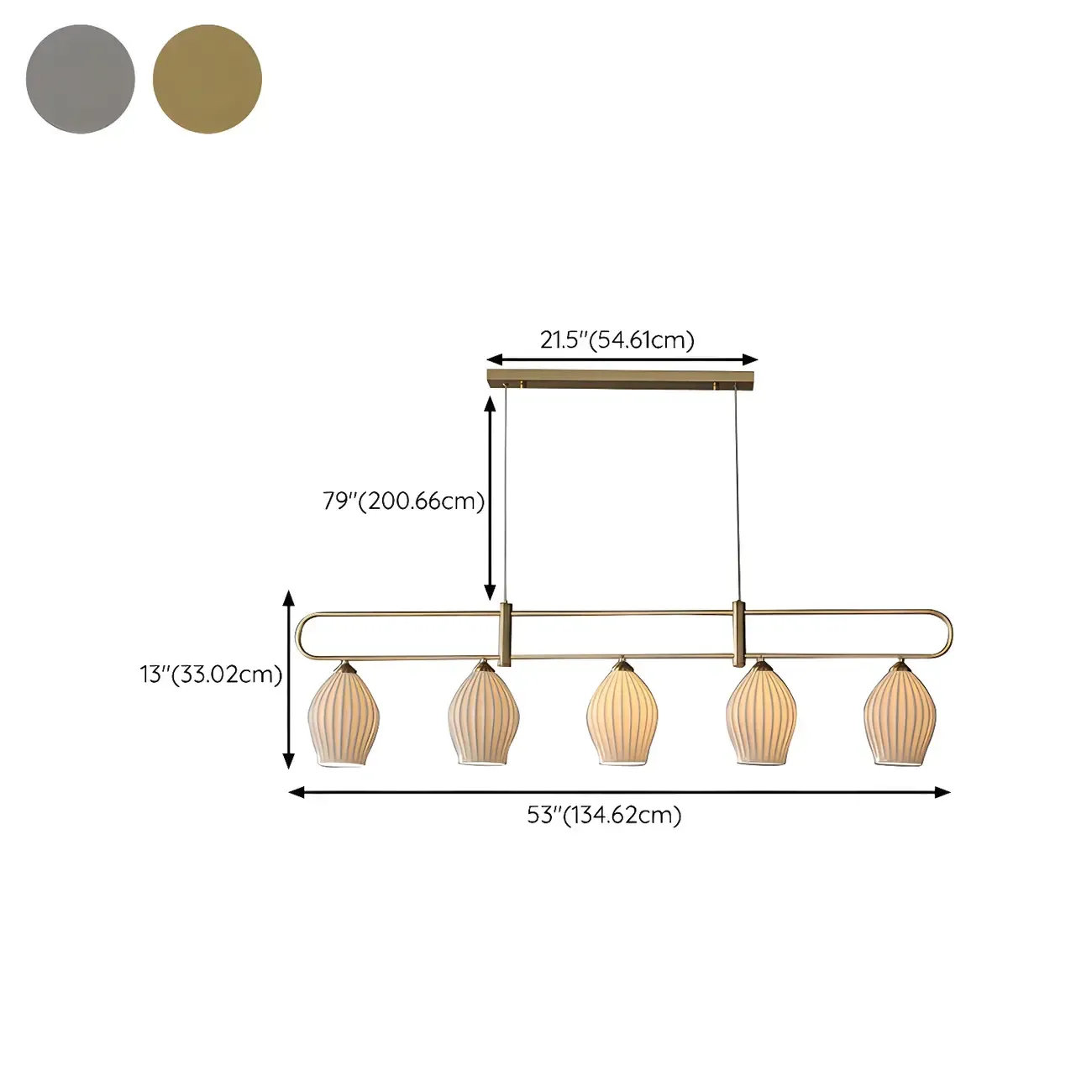 Simple Modern Ceramic Multi-Light Island Pendant Light Image - 23