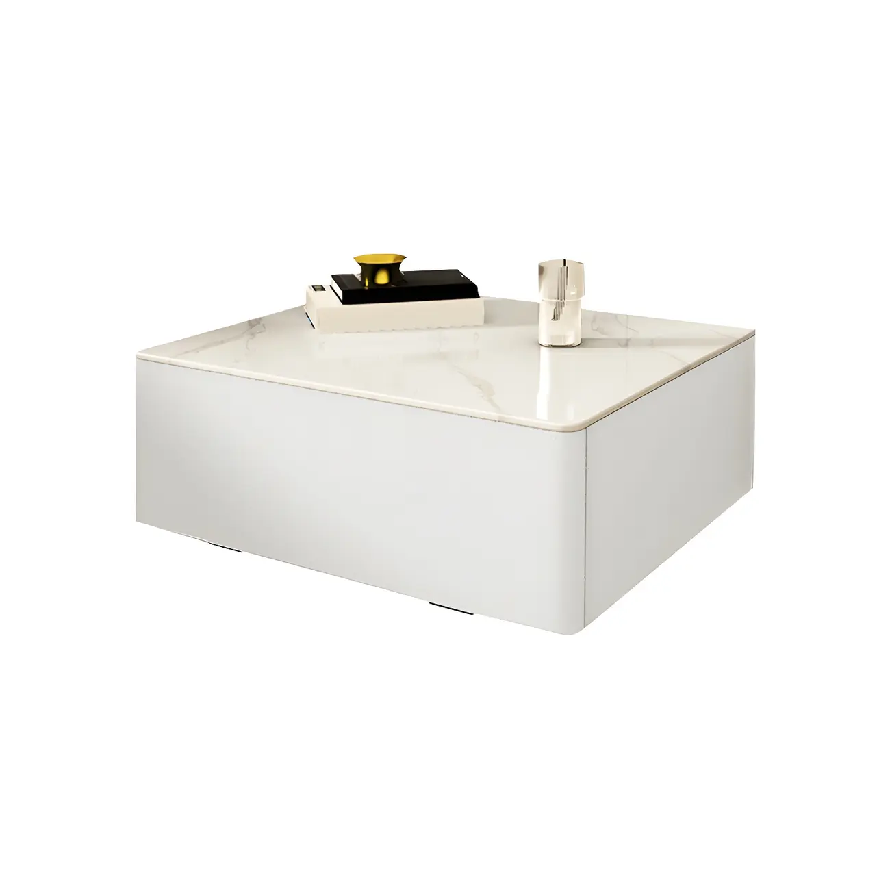 Modern Floating Stone Top Nightstand with Drawer Image - 9 | homeyfad