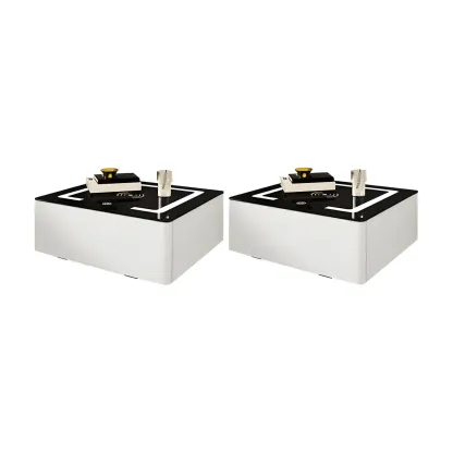 Modern Floating Stone Top Nightstand with Drawer Image - 15