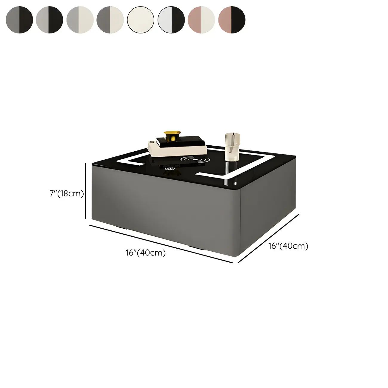 Modern Floating Stone Top Nightstand with Drawer #size | homeyfad