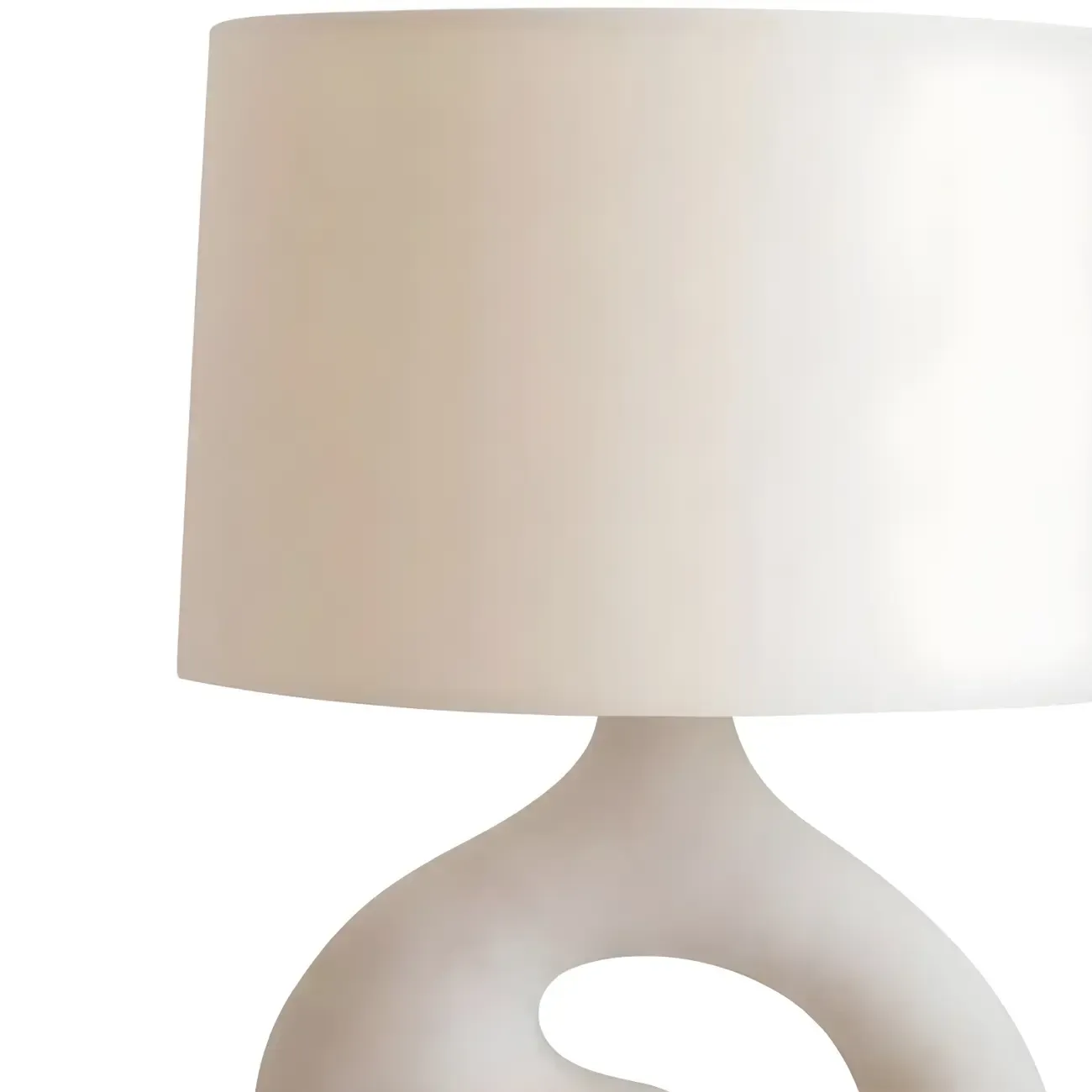 Geometric Dimmable White Resin Table Lamp for Bedroom Image - 7