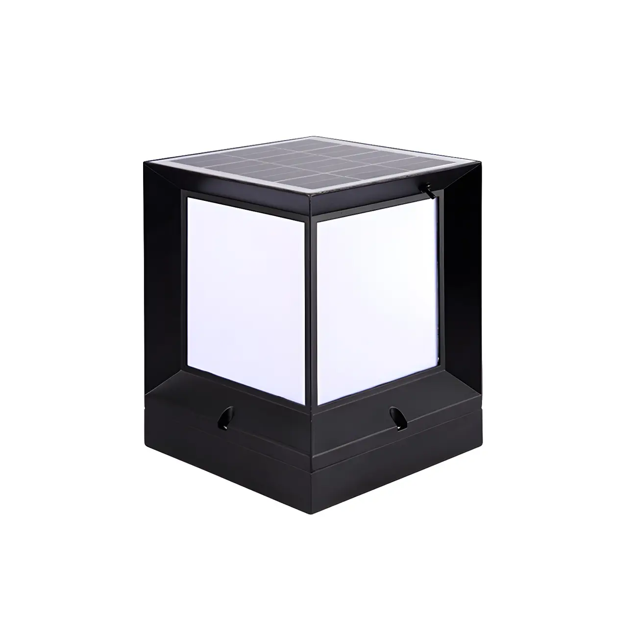  Waterproof Solar Black Metal Cube  Post Cap Light Image - 9 | homeyfad