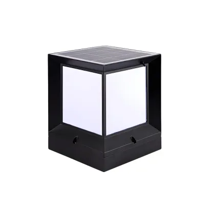  Waterproof Solar Black Metal Cube  Post Cap Light Image - 9
