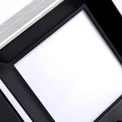  Waterproof Solar Black Metal Cube  Post Cap Light Image - 10