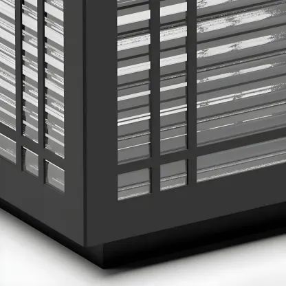 Solar Black Metal Glass Geometric Post Cap Light Image - 14