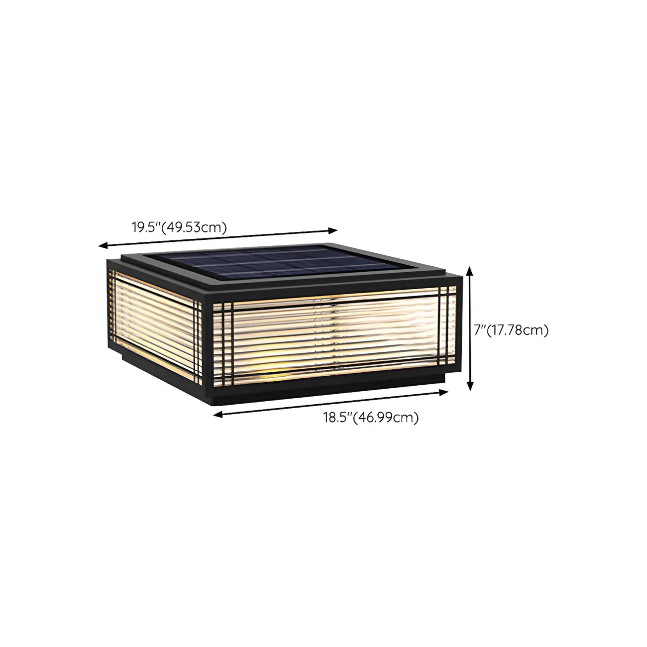 Solar Black Metal Glass Geometric Post Cap Light Image - 20 | homeyfad