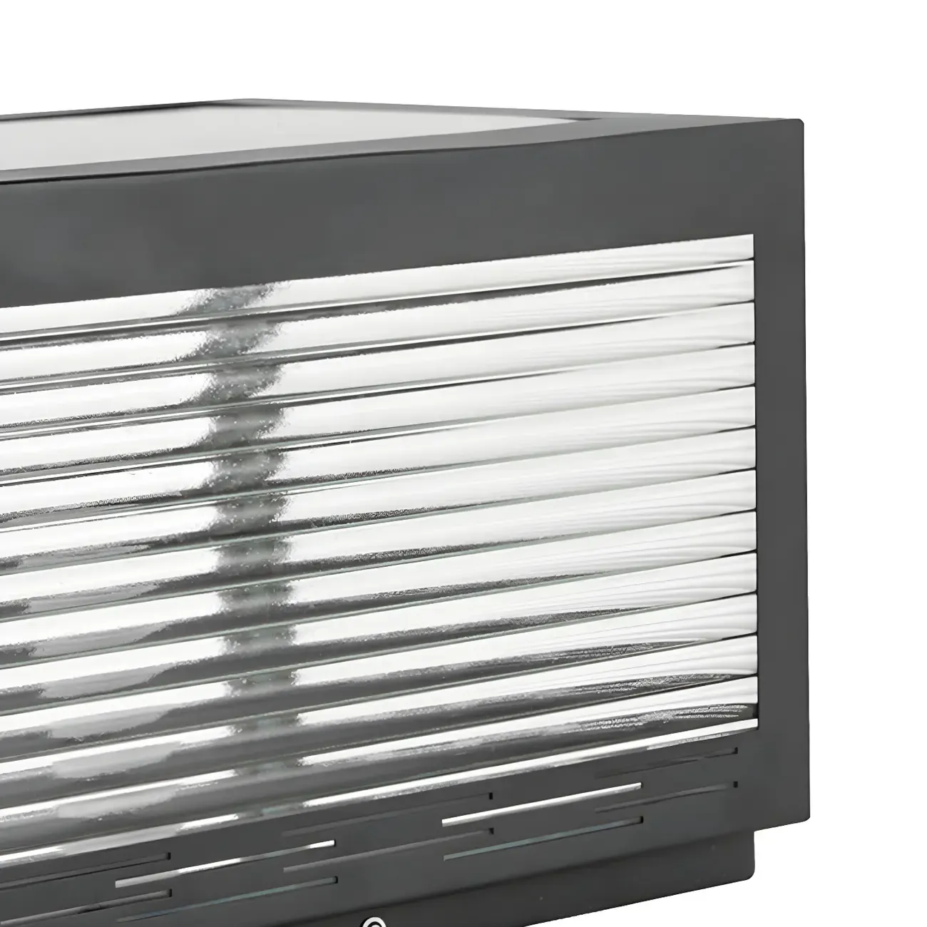 Simple Geometric Metal Glass Solar Post Cap Light Image - 9