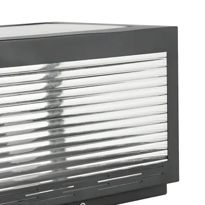 Simple Geometric Metal Glass Solar Post Cap Light Image - 9